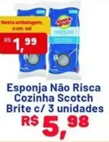 Esponja Nao Risca Cozinha Scotch Brite c/ 3 unidades