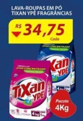 Lava roupas em po Tixan Ype Fragrancias 4kg