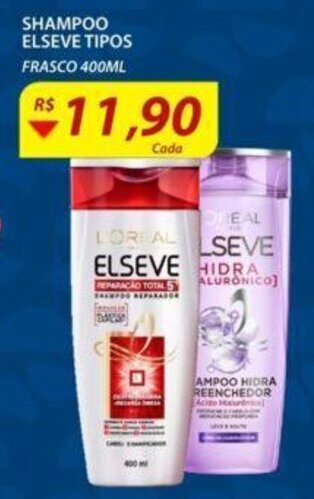 Assaí Atacadista Shampoo Elseve Tipos 400ml oferta