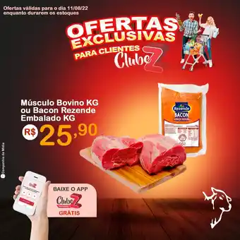 Zebu Carnes Supermercados Musculo Bovino 1kh Bacon Rezende Embalado 1kg oferta
