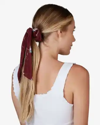 Elástico para cabelo com laço floral - vinho