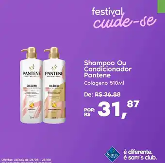 Sam's Club Shampoo ou Condicionador Pantene 510ml oferta