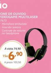 Fone De Ouvido Videogame Multilaser