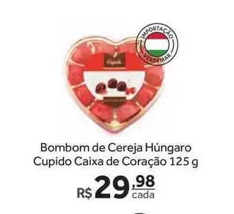Bombom De Cereja Húngaro Cupido Caixa De Coração 125g