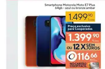 Coop Smartphone Motorola Moto E7 Plus 64gb Azul Ou Bronze Ambar oferta