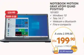 Benoit Notebook Motion Gray Atom Quad Positivo oferta