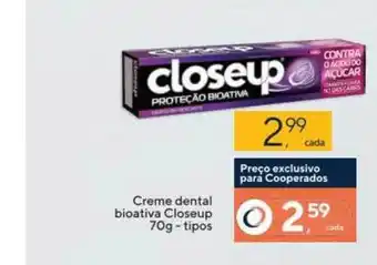 Coop Creme Dental Bioativa Cleseup 70g oferta