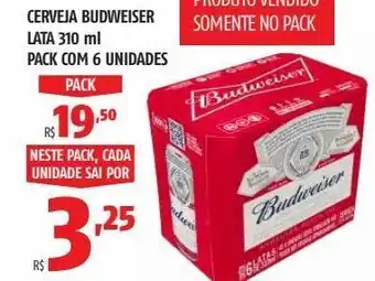 OXXO Cerveja budweiser lata 310 ml pack com 6 unidades oferta