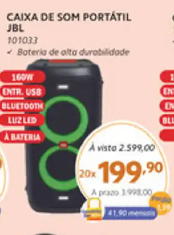 Benoit Caixa de Som Potatil JBL oferta
