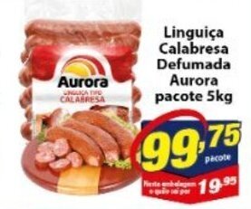 Vencedor Atacadista Linguica Calabresa Defumada Aurora pacote 5kg oferta