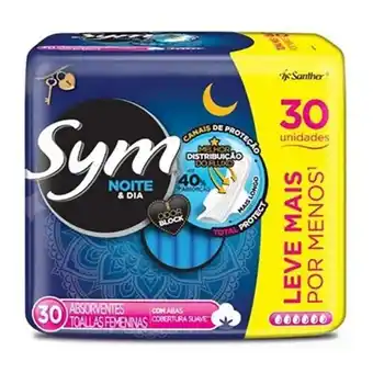 São Roque Supermercados Absorvente noite e dia suave com abas sym 30un oferta