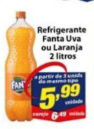 Vencedor Atacadista Refrigerante Fanta Uva ou Laranja 2L oferta