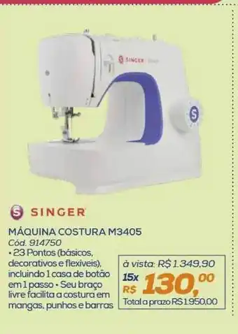 Lojas Colombo Máquina Costura M3405 Singer oferta