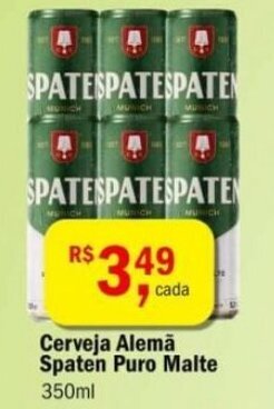 Ultrabox Cerveja Alema Spaten Puro Malte 350ml oferta