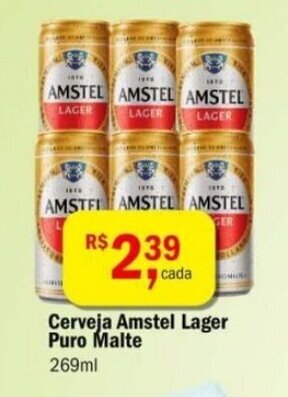 Cerveja Amstel Lager Puro malte 269ml