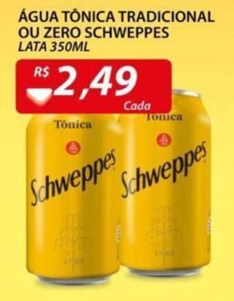 Assaí Atacadista Agua Tonica tradicional ou Zero Schweppes 350ml oferta