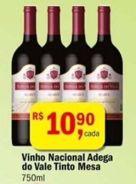 Ultrabox Vinho Nacional Adega do Vale tinto mesa 750ml oferta