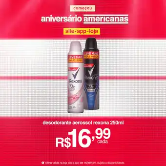 Lojas Americanas Desodorante Aerossol Rexona 250ml oferta