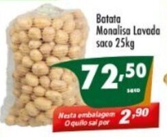 Vencedor Atacadista Batata monalisa Lavada Saco 25kg oferta