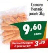 Vencedor Atacadista Cenoura Hortmix pacote 3kg oferta