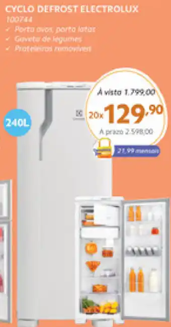 Benoit Cyclo Defrost Electrolux 240L oferta