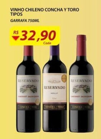 Assaí Atacadista Vinho Chileno Concha Y Toro tipos 750ml oferta