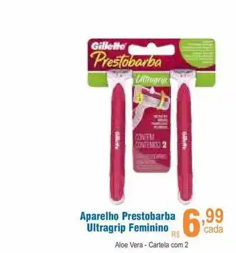 Aparelho Prestobarba Ultragrip Feminino Aloe Vera Cartela