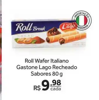 Roll Wafer Italiano Gastone Lago Recheado Sabores 80g