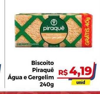 Hiper Moreira Biscoito Piraquê água E Gergelim 240g oferta