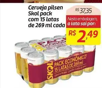 Comper Cerveja pilsen skol pack com 15 latas cada oferta