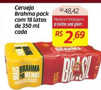 Comper Cerveja brahma pack com 18 latas cada oferta