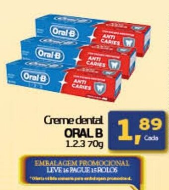 Cometa Supermercados Creme Dental Oral B 1.2.3 70g oferta