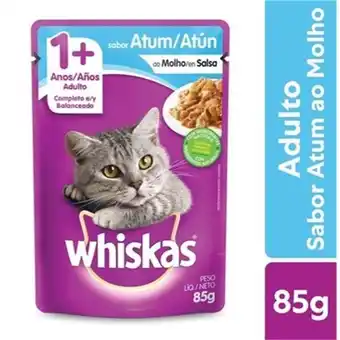 Serrano Supermercado Ração úmida para gatos adultos whiskas atum ao molho 85g oferta