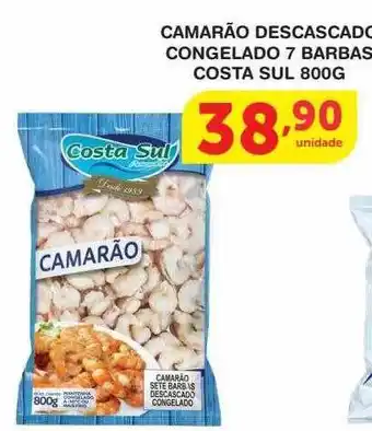 Roldão Camarão descascado congelado 7 barbas costa sul oferta