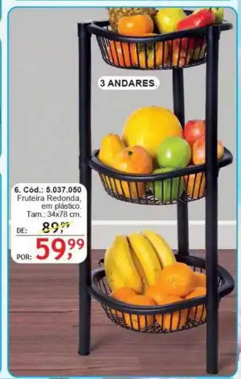 Fruteira redonda em plastico