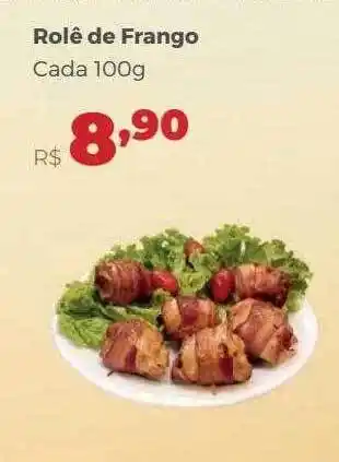 Villarreal Supermercados Rolê de frango oferta