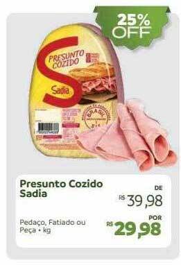 Hiperideal Supermercados Presunto cozido sadia oferta