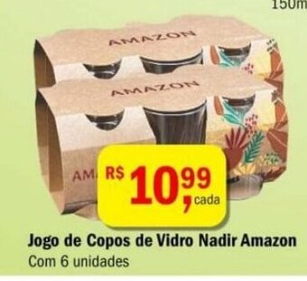 Ultrabox Jogo de Copos de Vidro Nadir Amazon 6 unidades oferta