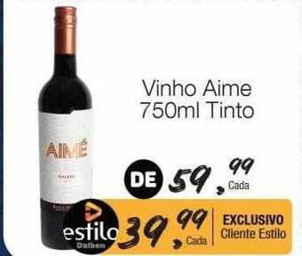 Supermercado Dalben Vinho aime tinto oferta