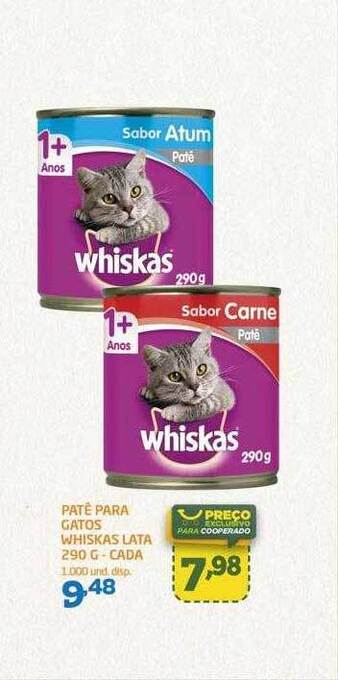 Cooper Patê para gatos whiskas lata cada oferta