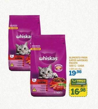 Alimento para gatos whiskas pacote cada