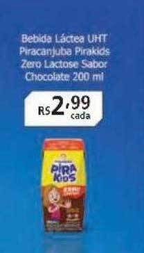Drogarias Tamoio Bebida láctea uht piracanjuba pirakids zero lactose sabor chocolate oferta
