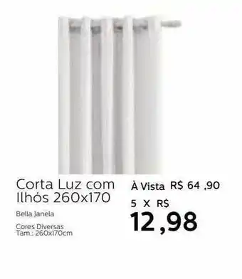 Corta luz com ilhós