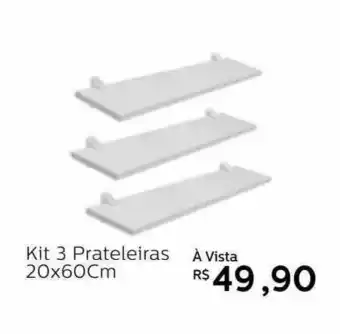Grupo Formosa Kit 3 prateleiras 20x60cm oferta