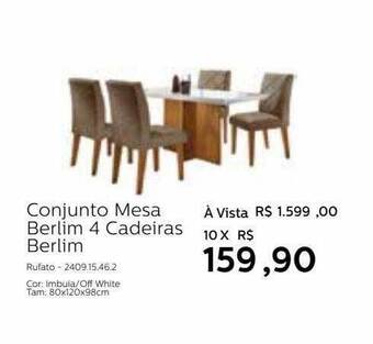 Conjunto mesa berlim 4 cadeiras berlim