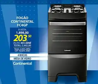 Fogão continental fc4gp