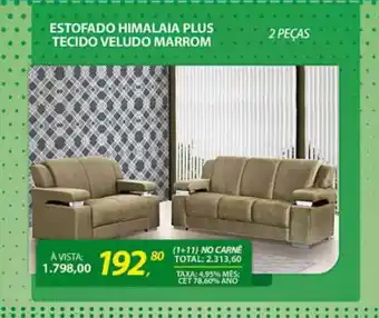 Lojas Cem Estofado himalaia plus tecido veludo marrom oferta