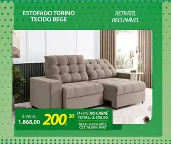 Lojas Cem Estofado torino tecido bege oferta