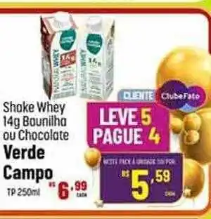 Max Atacadista Shake whey 14g baunilha ou chocolate verde campo oferta