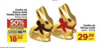 Carrefour Coelho Da Páscoa Gold Rabbit Dark Lindt 100g / 275g oferta
